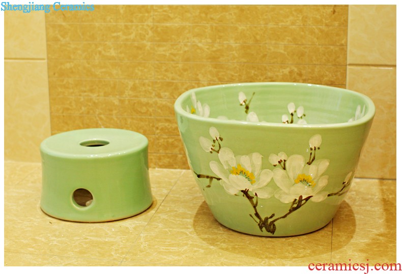 Koh larn, qi Increase the square on the art of jingdezhen ceramic bowl lavatory sink basin Platinum peony