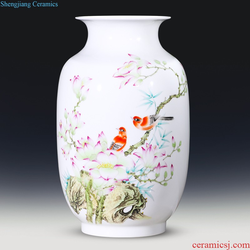 Jingdezhen ceramic furnishing articles hand-painted thin body new Chinese style household vase living room TV ark adornment ornament