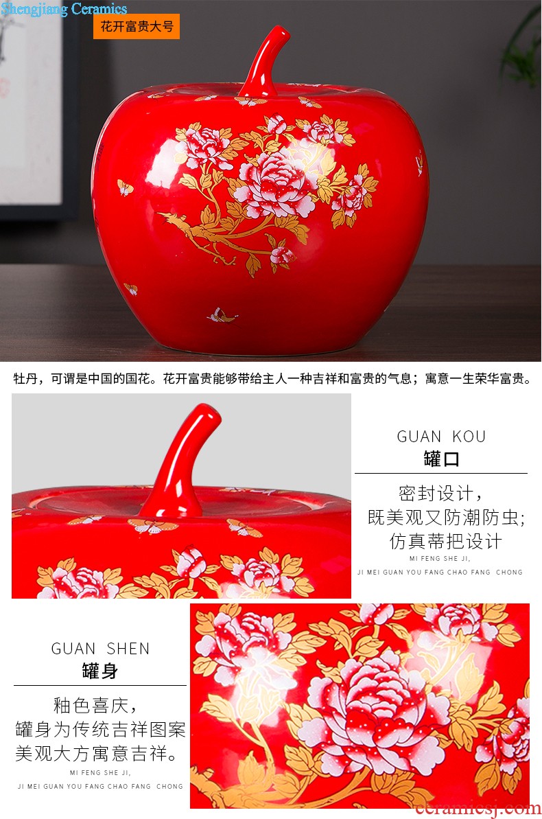 Chinese red vase aj98 jingdezhen ceramics TV ark Chinese style household the sitting room porch decoration crafts