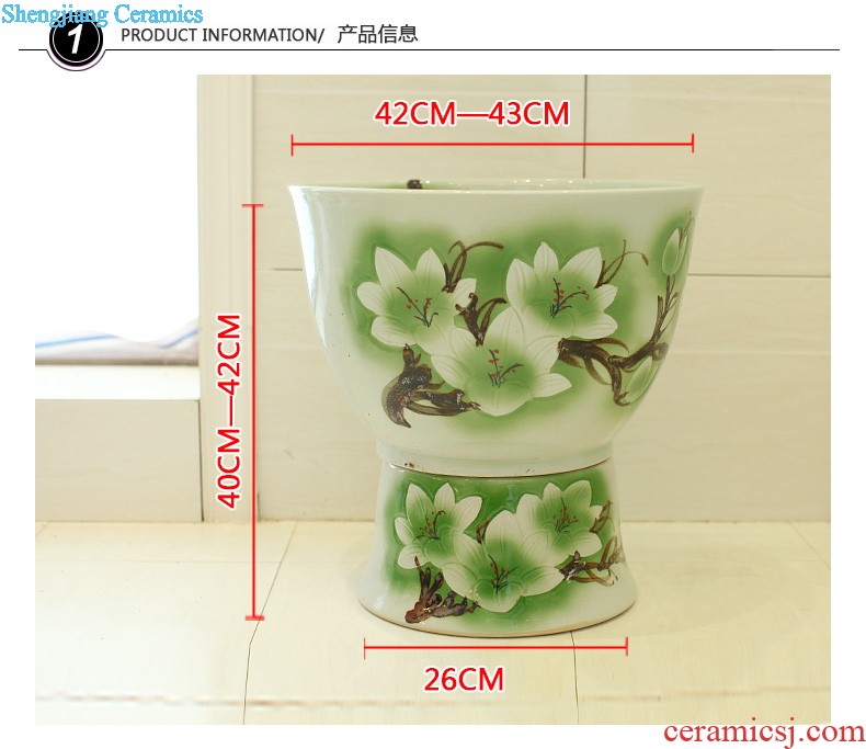 Koh larn, qi Increase the square on the art of jingdezhen ceramic bowl lavatory sink basin Platinum peony