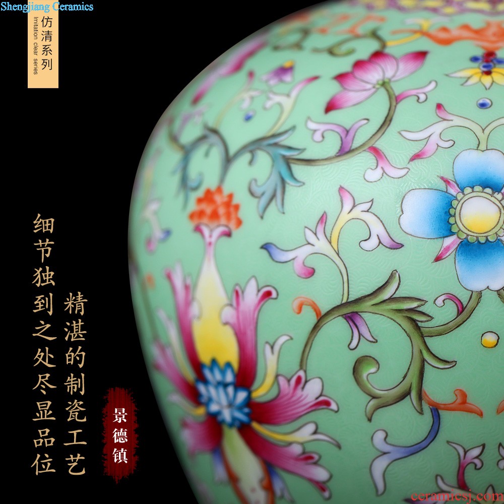 Jingdezhen ceramics vases, flower arranging large hand-painted pastel wealth chun Chinese style household act the role ofing is tasted crafts