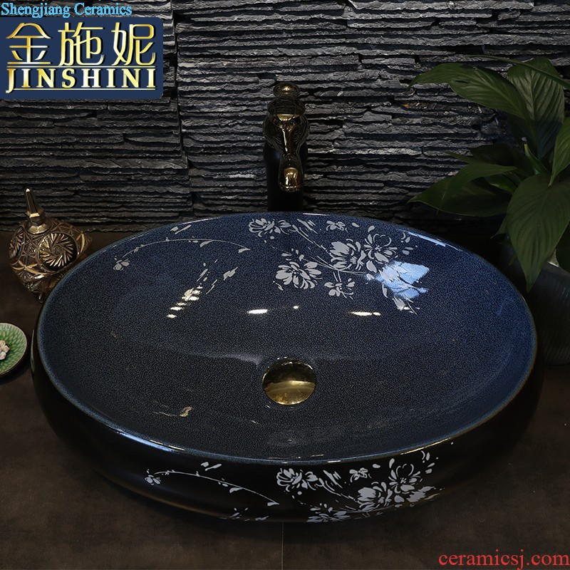 Fashion of ceramic wash a face to the stage basin oval household washing basin bathroom balcony rectangular art basin