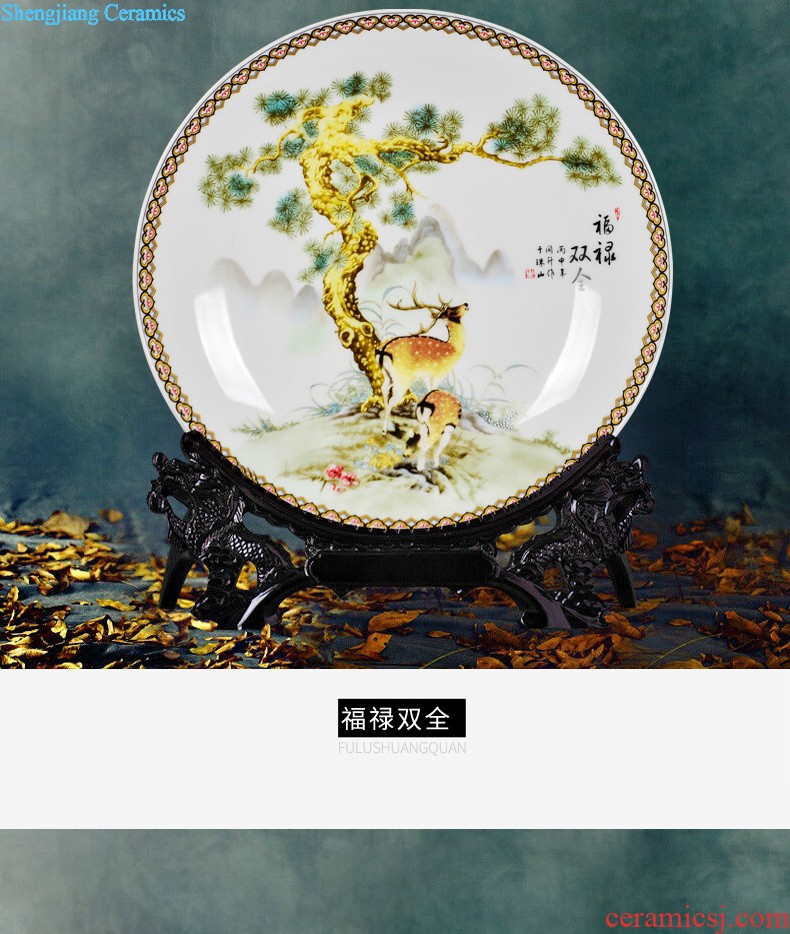 Jingdezhen ceramic powder enamel hand-painted landing big vase full sitting room adornment is placed and calligraphy calligraphy and painting cylinder cylinder