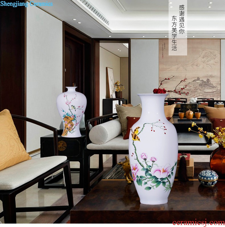 E089 jingdezhen ceramics China red festival of large vase in extremely good fortune sitting room place wedding decoration