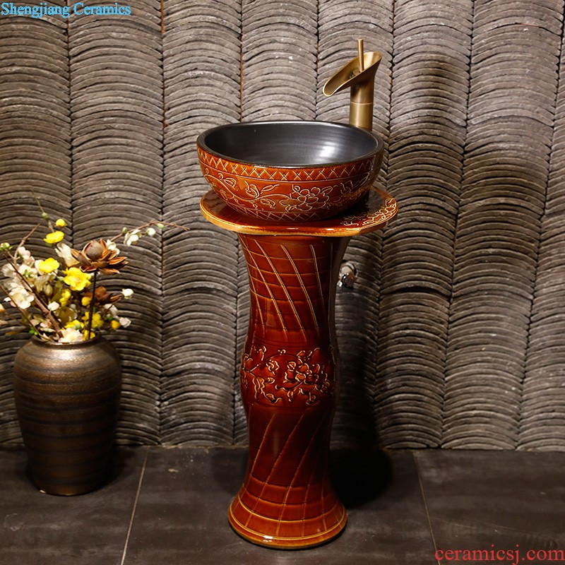 The sink basin one balcony ceramic basin vertical column column column type lavatory toilet floor type