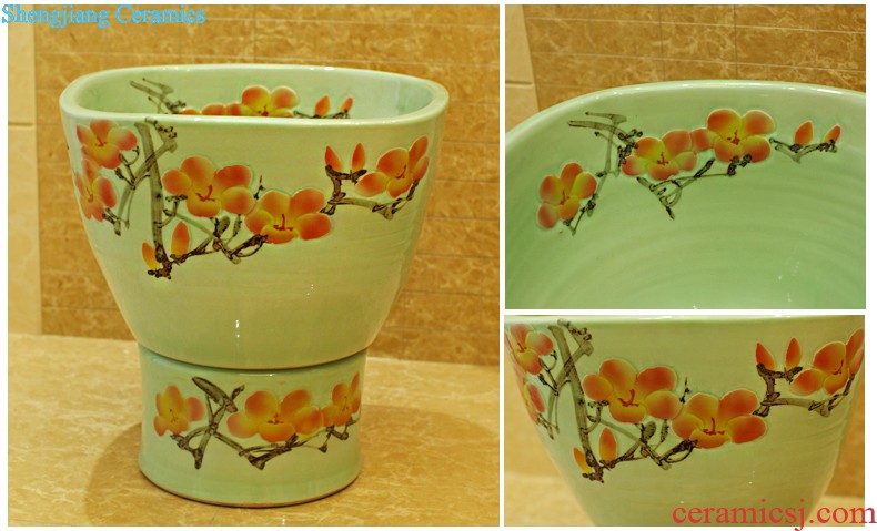 Koh larn, qi Increase the square on the art of jingdezhen ceramic bowl lavatory sink basin Platinum peony