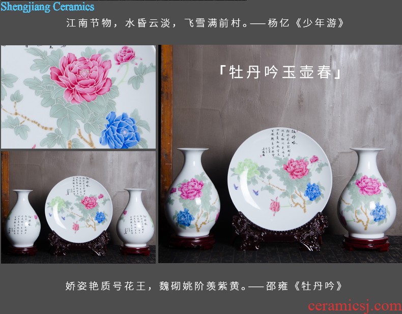 Jingdezhen ceramics China red crystal glaze of large vases, modern living room home decoration handicraft furnishing articles