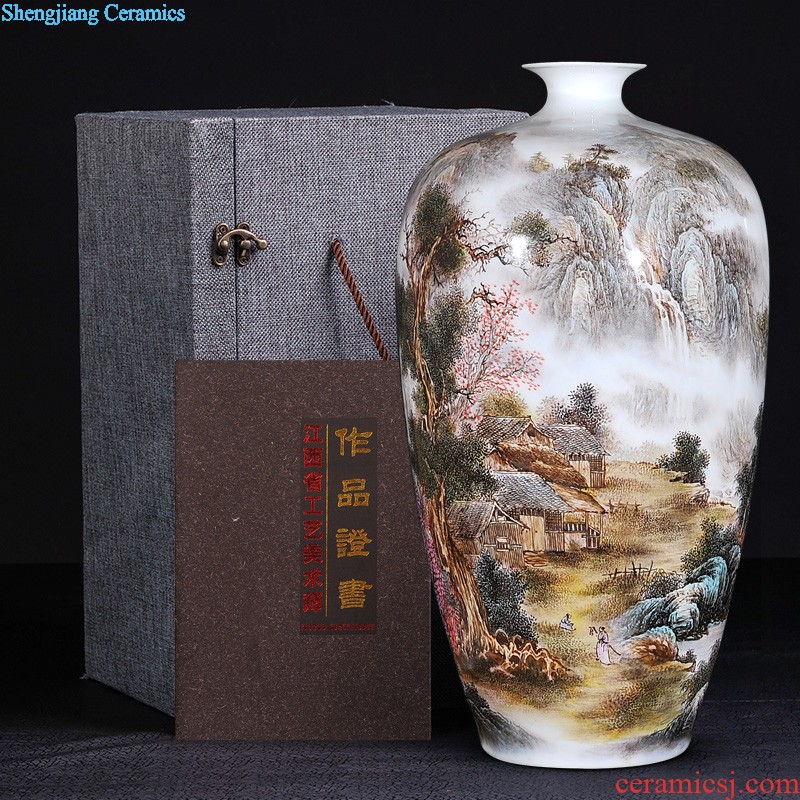 Jingdezhen ceramics vase Antique blue-and-white youligong gourd bottle decoration home furnishing articles in the living room