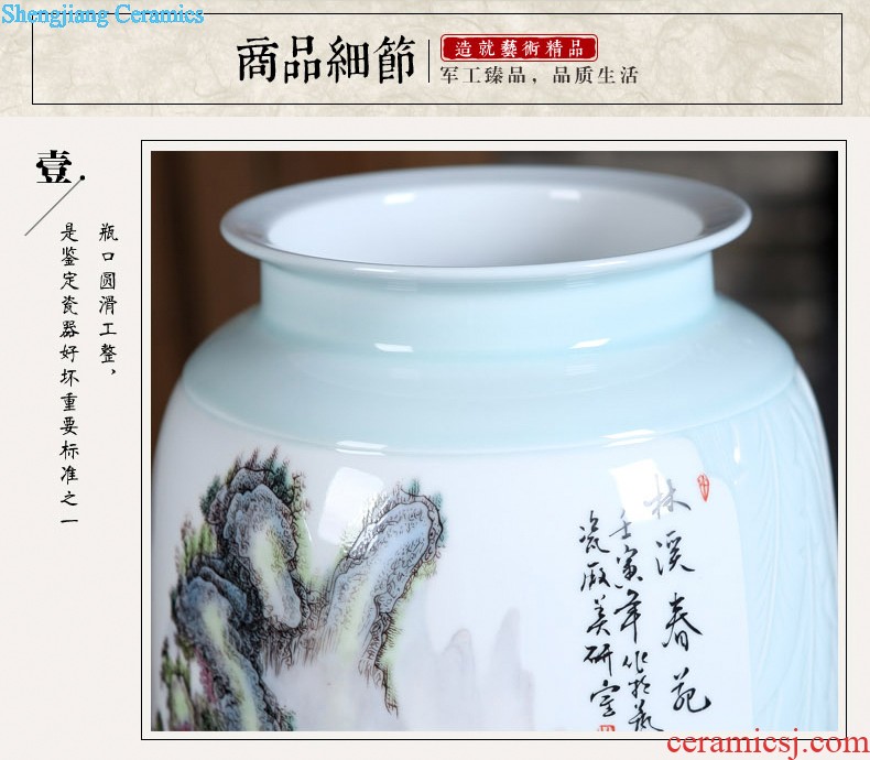 Jingdezhen ceramics Lotus flower large blue and white porcelain vases, flower adornment Process home furnishing articles sitting room