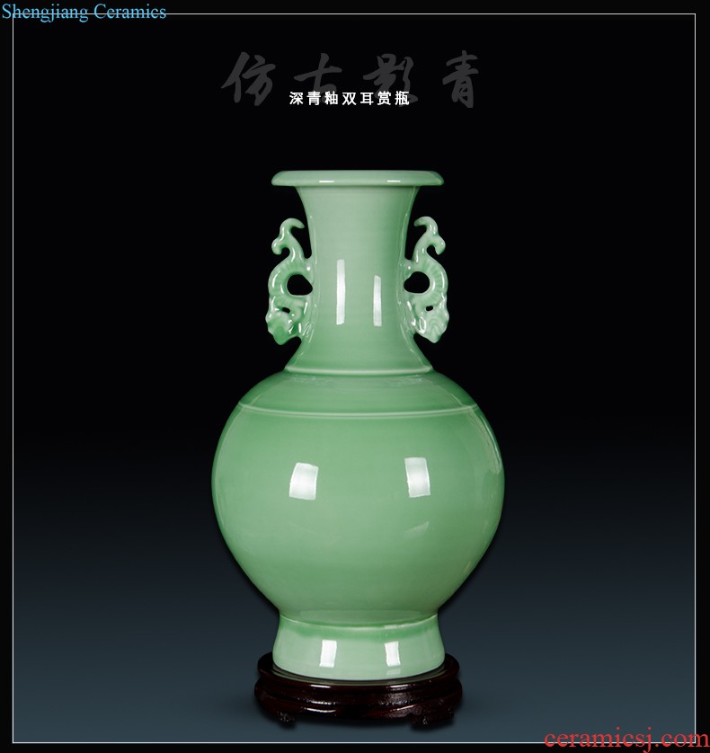 Jingdezhen ceramics three-piece vase furnishing articles flower arrangement of Chinese style porch decoration home decoration large living room