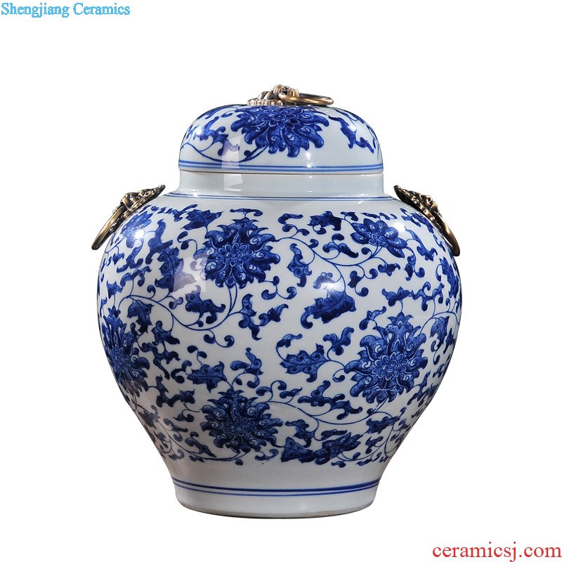 Jingdezhen ceramics Hand-painted shadow celadon chrysanthemum patterns floret bottle of flower implement fashionable sitting room handicraft furnishing articles