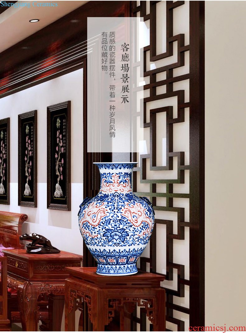 Jingdezhen ceramics by hand antique vases, flower arranging furnishing articles of Chinese style restoring ancient ways is the sitting room TV ark home decoration