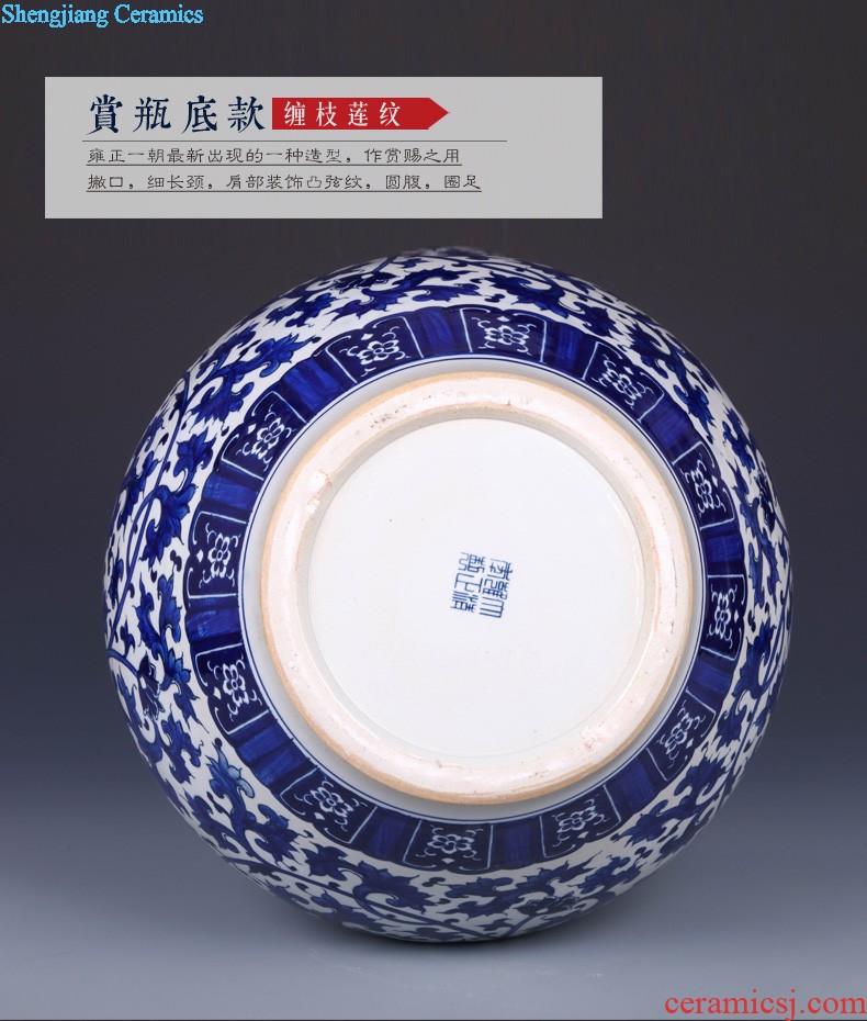 Jingdezhen ceramics furnishing articles TV ark blue and white porcelain vase and the new Chinese style household flower arrangement sitting room adornment