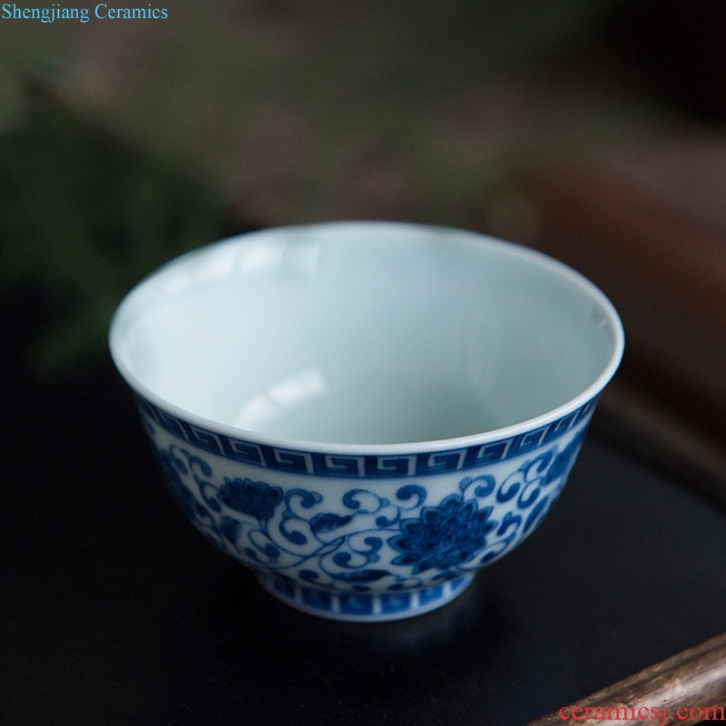 Heavy hand painted porcelain of the four seasons spend three to tureen kung fu tea set porcelain jingdezhen handmade ceramic thin