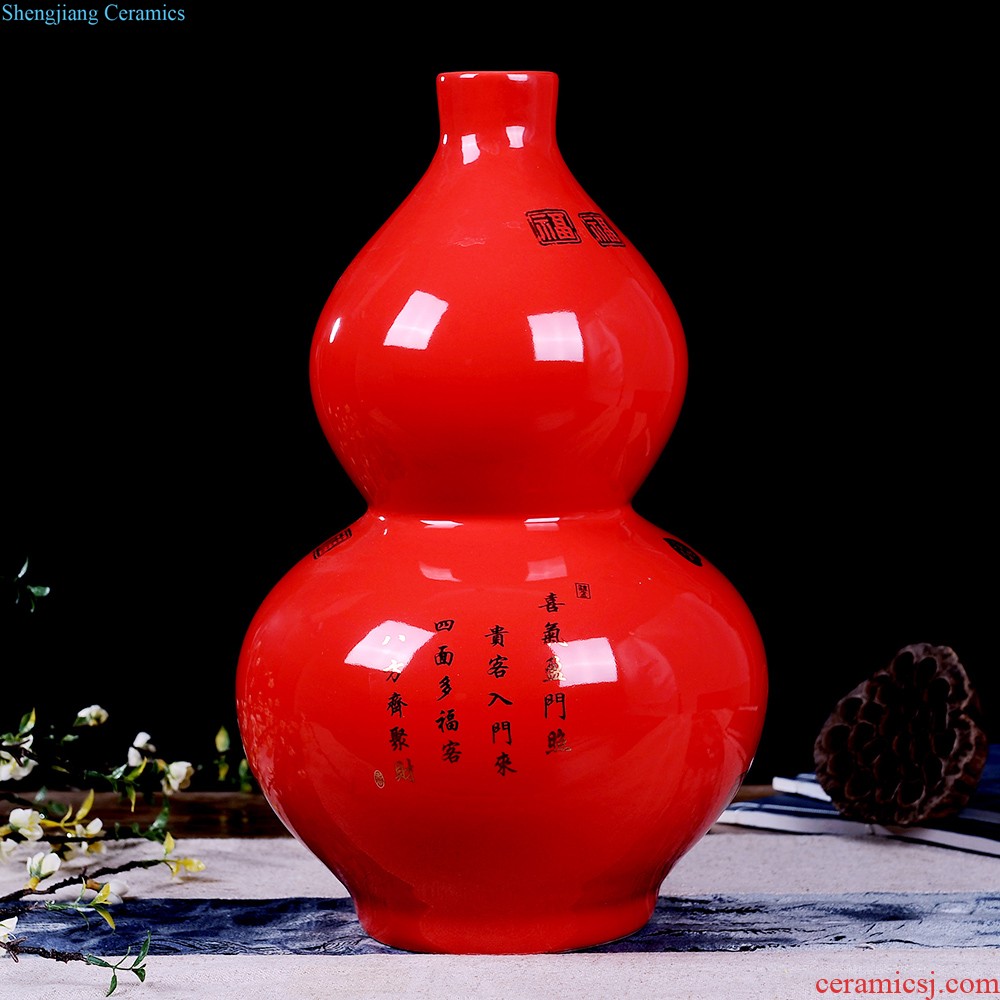 Jingdezhen ceramics vase furnishing articles kiln quiver of new Chinese style living room home wine decoration decoration process