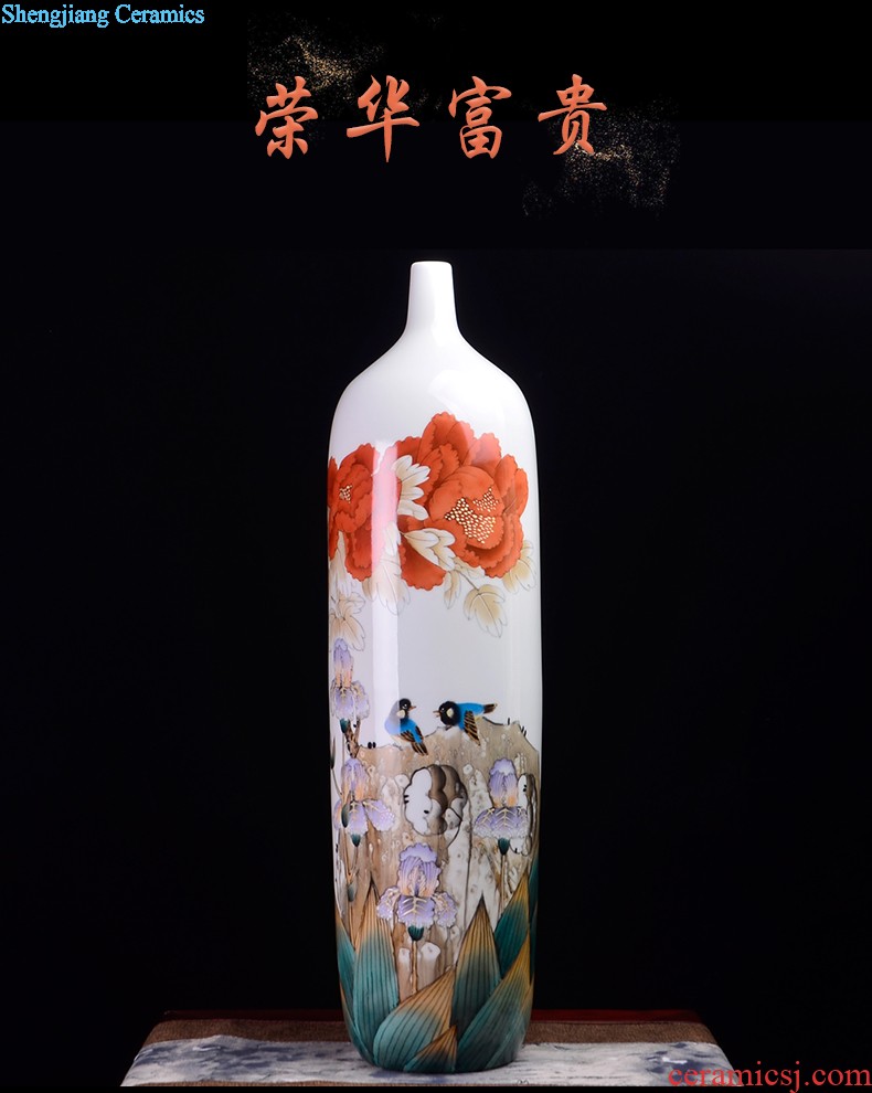 Master of jingdezhen ceramics hand-painted scenery of blue and white porcelain vase antique Chinese style classical sitting room adornment is placed