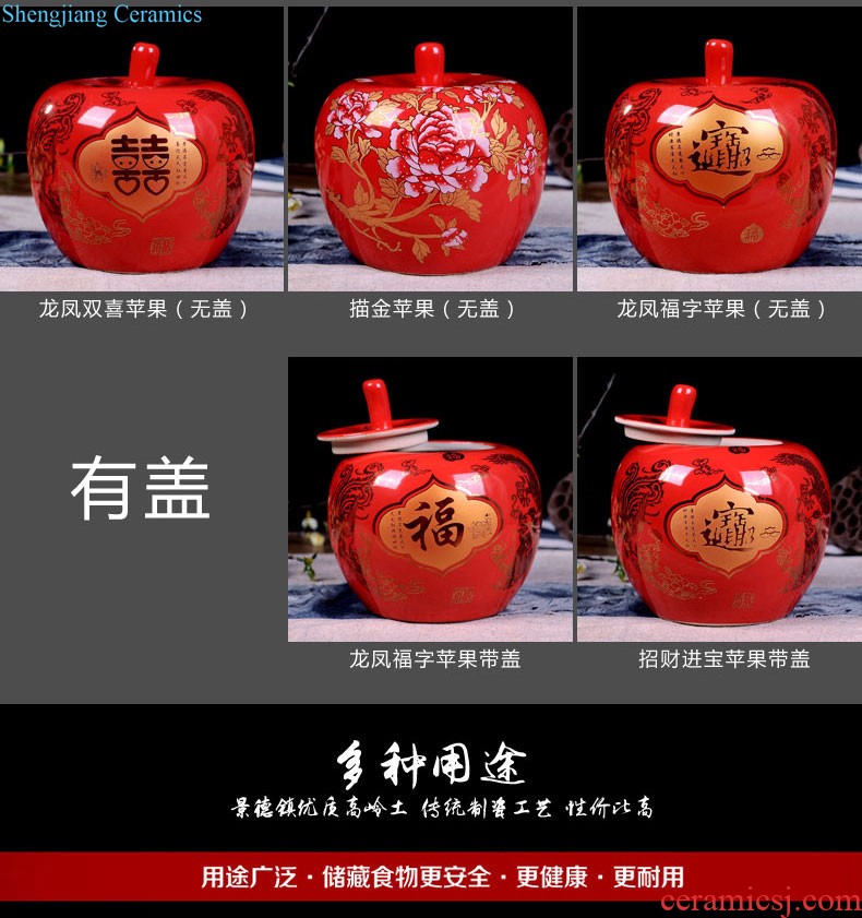 Jingdezhen ceramics China red longfeng f egg vase furnishing articles sitting room put vase modern home decoration