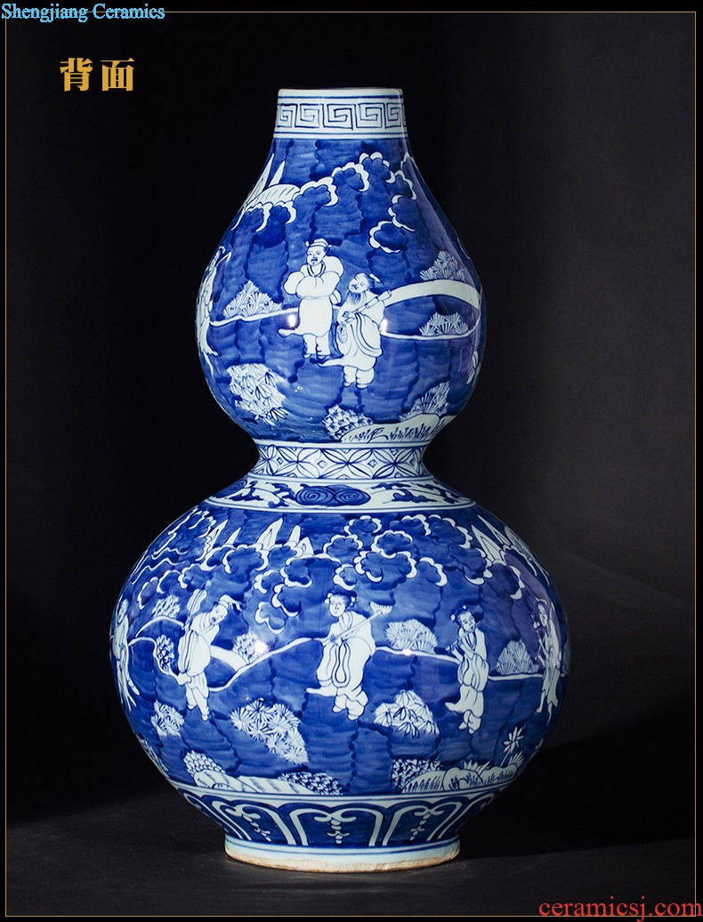 Hand of large blue and white vase sf50 jingdezhen ceramics riches restaurant decoration large living room