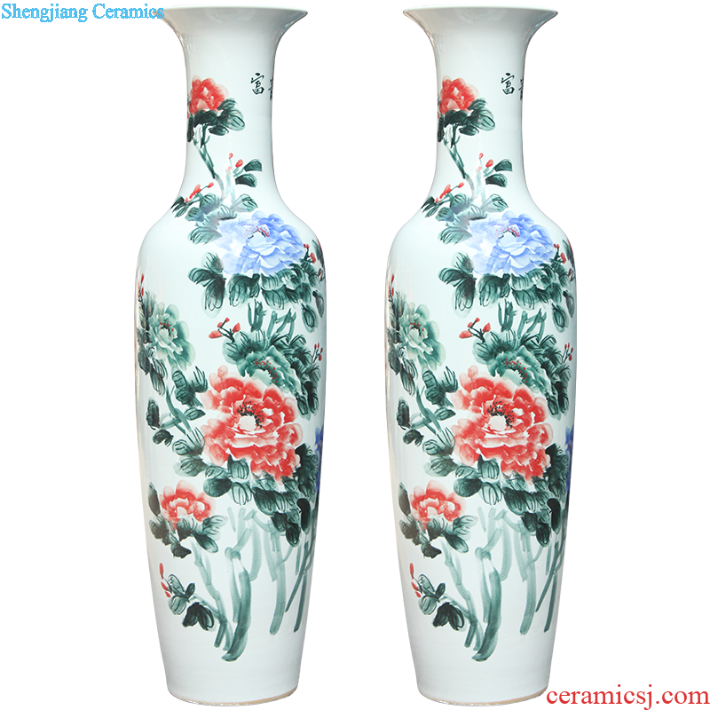 Hc - 081 jingdezhen ceramics European yellow glaze colorful branches of large vases, modern home furnishing articles sitting room