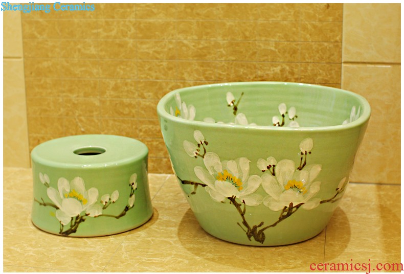 Koh larn, qi Increase the square on the art of jingdezhen ceramic bowl lavatory sink basin Platinum peony