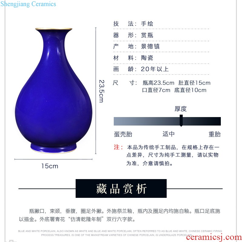 Jingdezhen ceramics imitation qing qianlong fuels the longfeng play pearl mei bottle of dry flower vase home sitting room adornment is placed