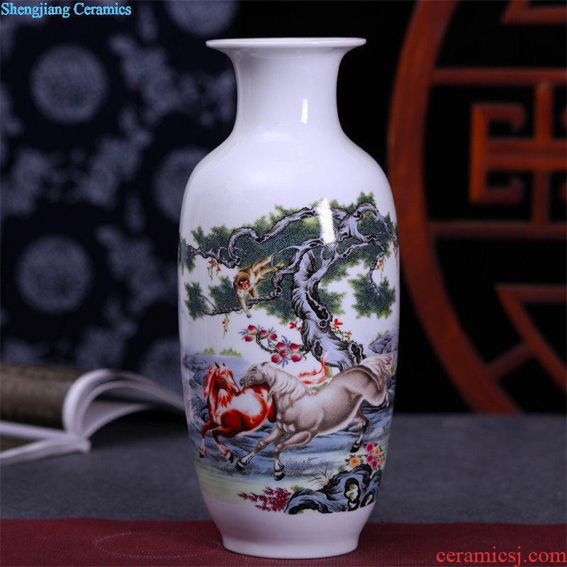 Jingdezhen ceramics Hand-painted scenery blue and white porcelain vase thin body new sitting room of Chinese style household porcelain decoration furnishing articles