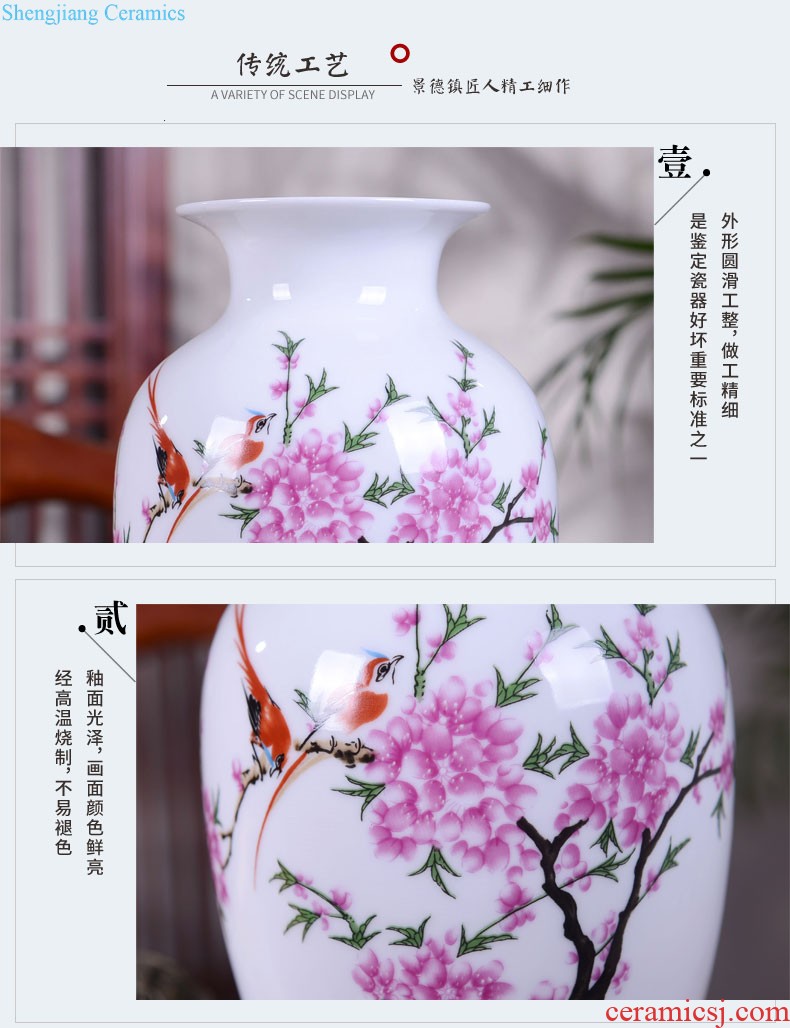 Blue and white porcelain vase furnishing articles sitting room flower arranging Chinese jingdezhen ceramics hand-painted antique porcelain home decoration