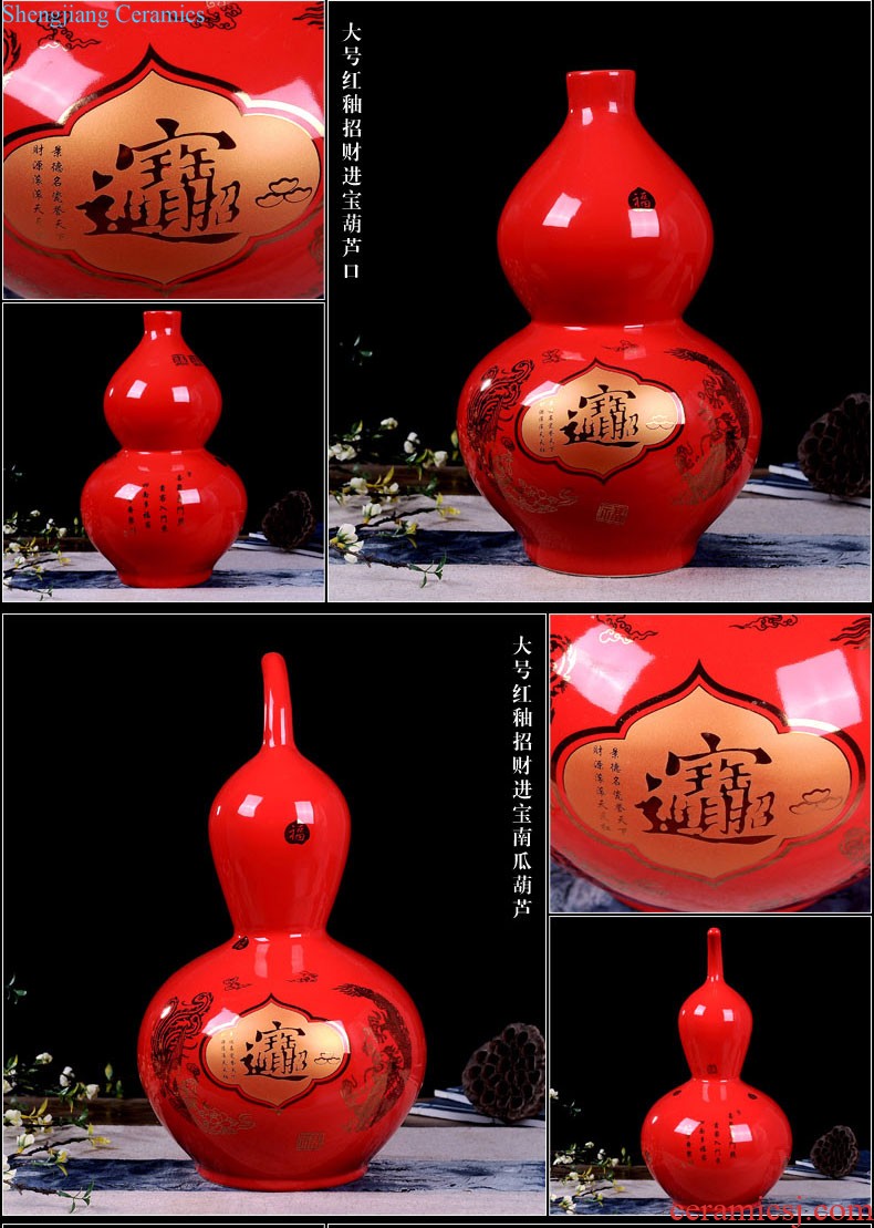 Jingdezhen ceramics vase furnishing articles kiln quiver of new Chinese style living room home wine decoration decoration process