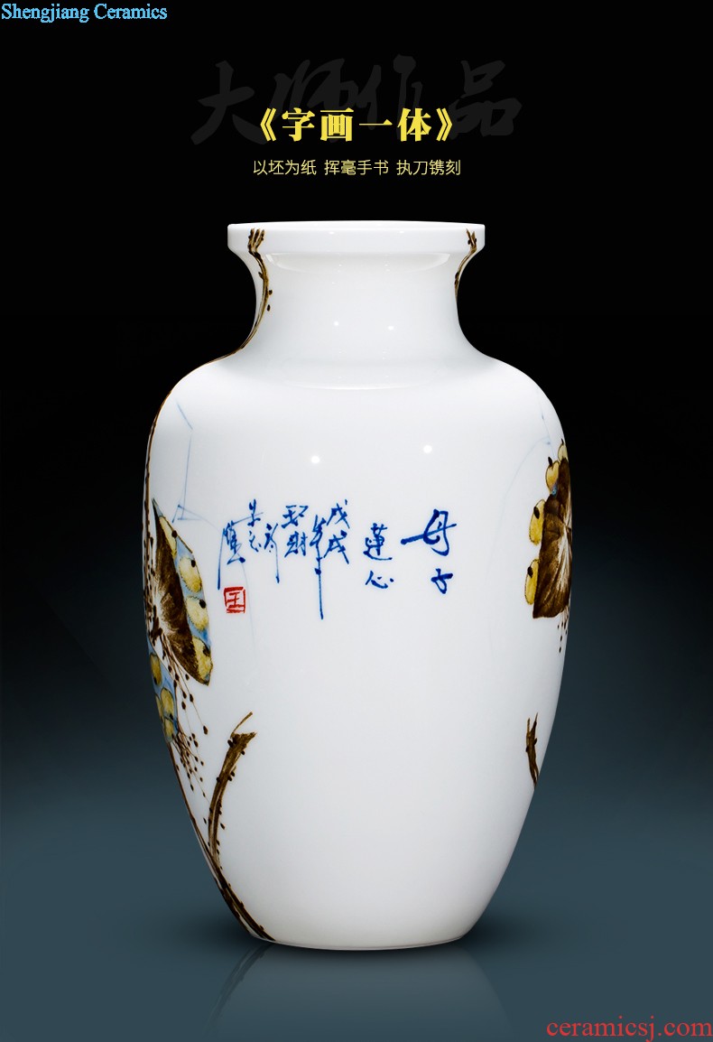 Jingdezhen ceramic vases, master of Chinese modern hand-painted thin foetus and exquisite home sitting room porch decoration furnishing articles