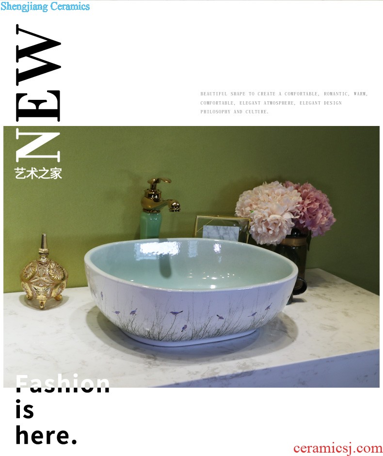 On the ceramic bowl wash gargle lavabo household elliptic green art basin bathroom sinks basin