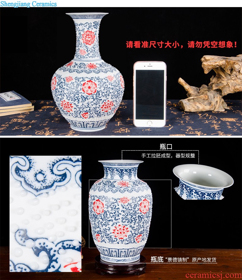 Master of jingdezhen ceramics from manual hand-painted enamel vase Angle of the sitting room porch place a few of new Chinese style decoration