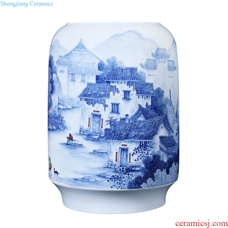 Master of jingdezhen ceramics hand-painted famille rose flower vase rallied all the way home sitting room adornment collection furnishing articles