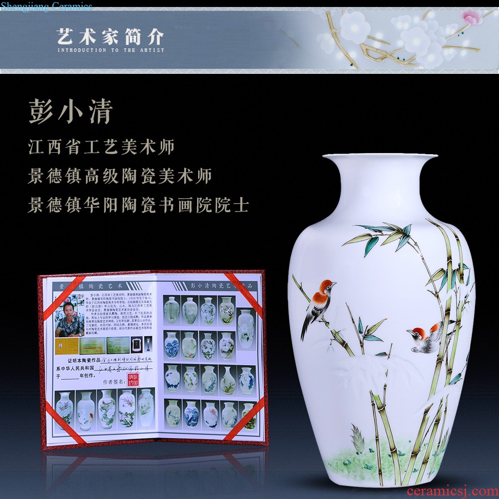 Jingdezhen ceramics hand-painted big vase furnishing articles large sitting room ground quiver TV ark decorative arts and crafts