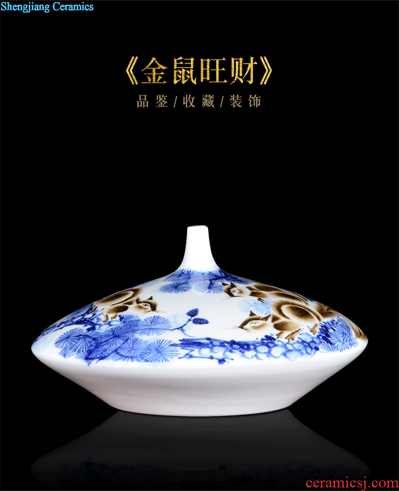 Jingdezhen ceramic handicraftsmen scroll painting and calligraphy calligraphy and painting cylinder cylinder study large sitting room adornment is placed ground vase