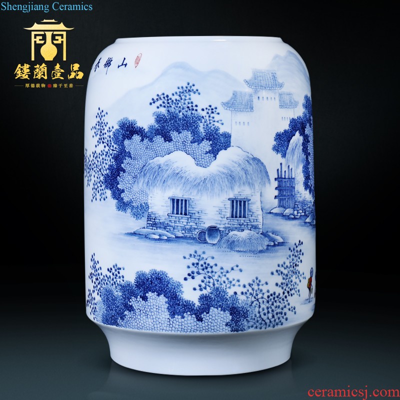 Master of jingdezhen ceramics hand-painted famille rose flower vase rallied all the way home sitting room adornment collection furnishing articles