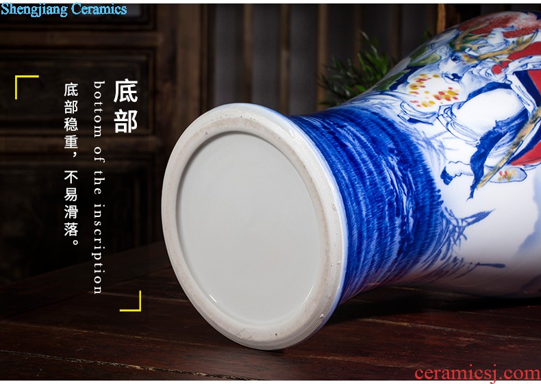 Jingdezhen ceramics Chinese antique hand-painted flower vase household porch rich ancient frame sitting room adornment is placed