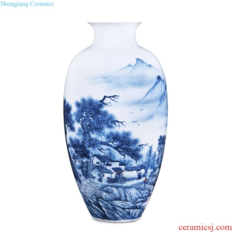 Jingdezhen ceramics Blue and white plum flower general imitation qing qianlong cans Chinese style living room decorative home furnishing articles collection