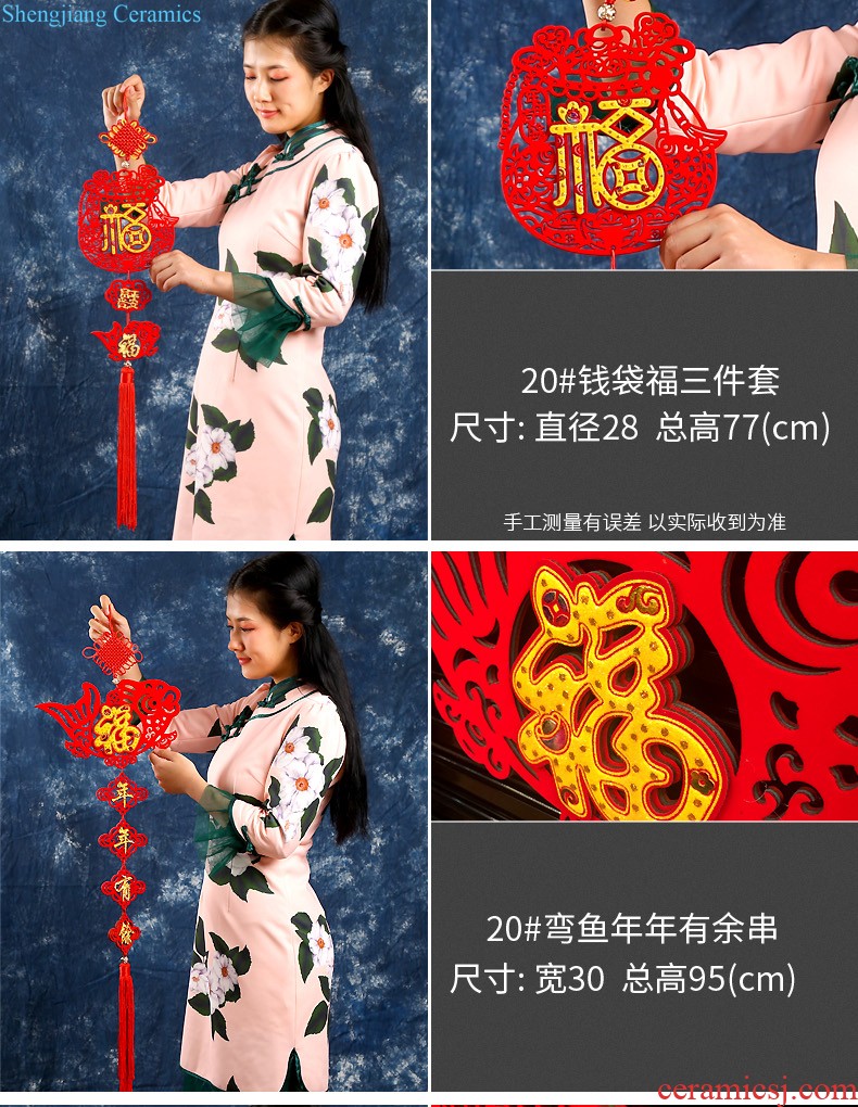 Chinese knot pendant large festival happy character everyone the sitting room porch decorate bridal chamber housewarming peace "small tassel