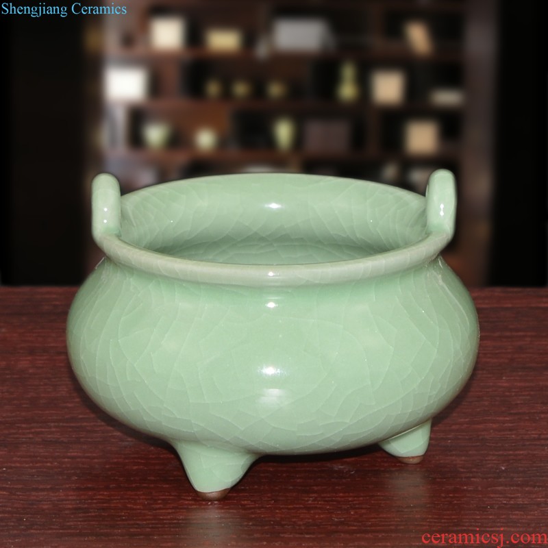 Jingdezhen ceramic smoked incense burner aromatherapy furnace large ancient longquan celadon tower joss stick for the Buddha temple supplies