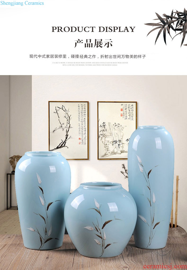 Jingdezhen ceramics vase furnishing articles flower arranging new Chinese style household sitting room ark hand-painted porcelain decoration process