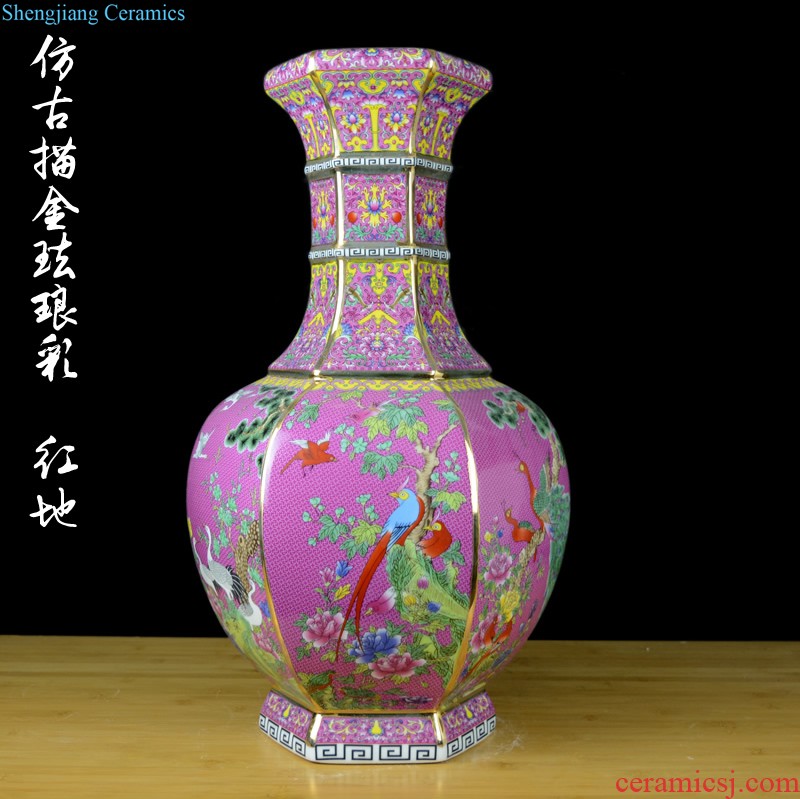 Jingdezhen chinaware paint colored enamel vase sitting room of Chinese style restoring ancient ways porch large home furnishing articles