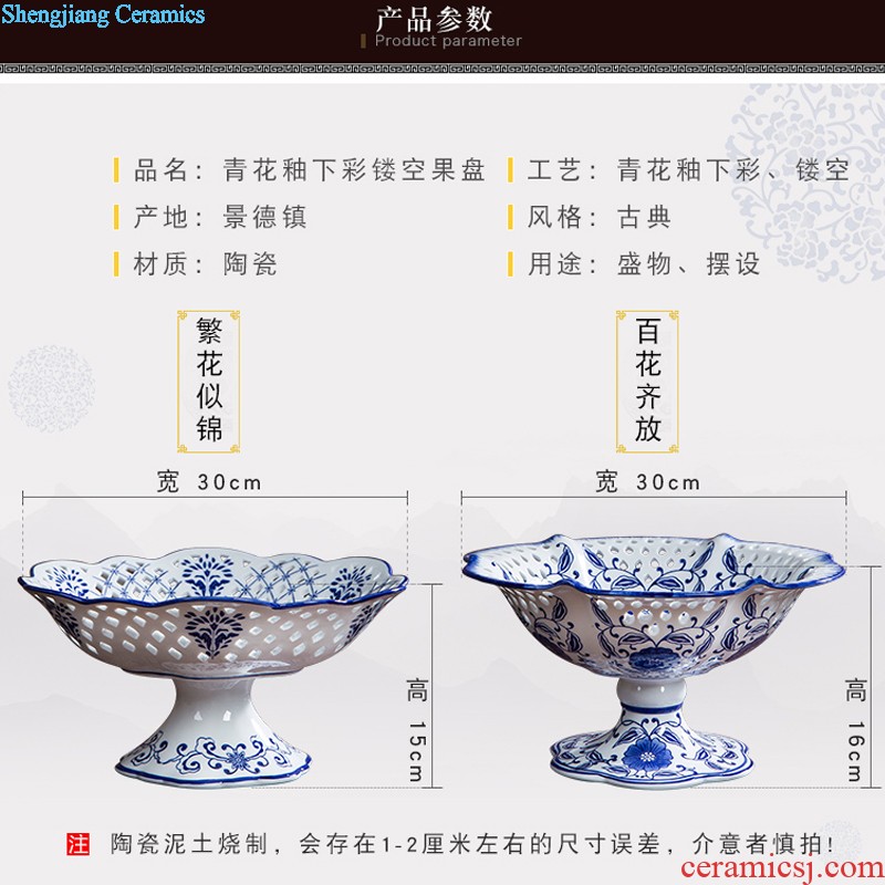 Jingdezhen ceramic famille rose 160 blue and white porcelain vases, hand-painted bucket color lotus The sitting room home handicraft furnishing articles