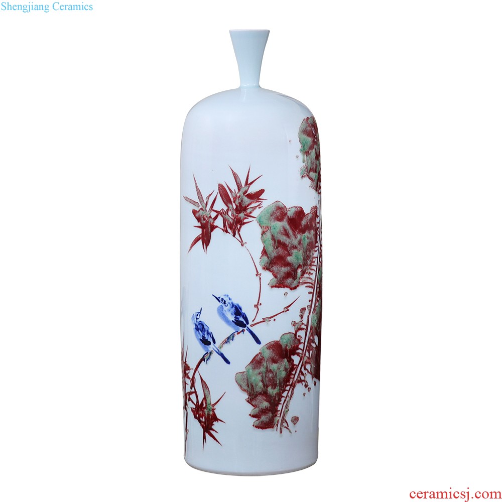 Jingdezhen ceramic creative hand blue and white porcelain vase flower arranging place of new Chinese style restoring ancient ways home sitting room adornment