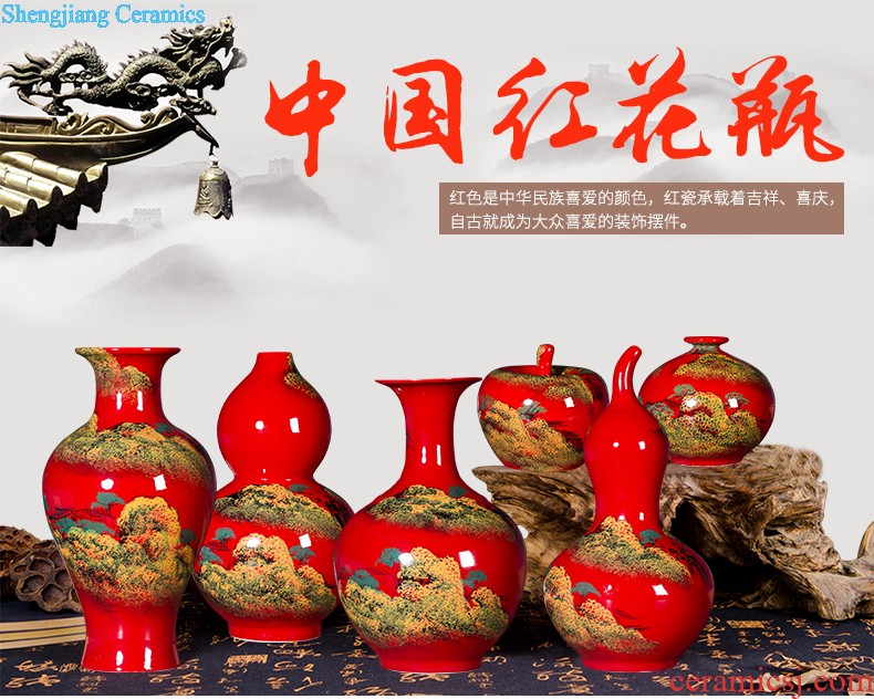 Z038 imitation of jingdezhen ceramics kiln crack glaze dragon vase flower arranging the sitting room of Chinese style household decorative furnishing articles