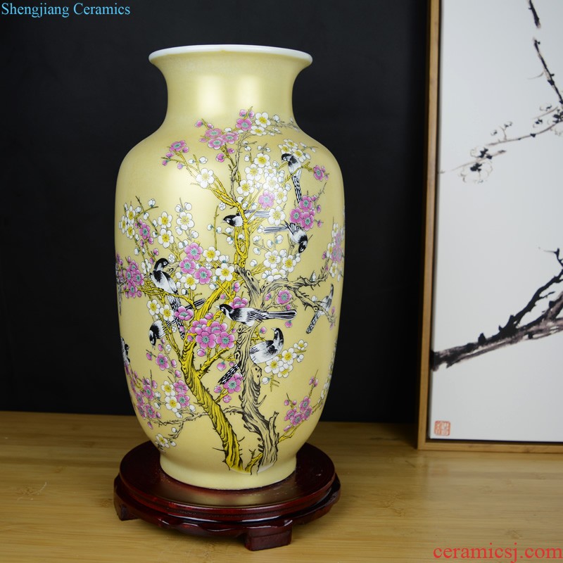 Chinese style restoring ancient ways of jingdezhen ceramics green glaze vase sitting room porch rich ancient frame home decoration handicraft furnishing articles