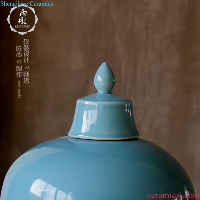 Rain tong home | jingdezhen ceramics gold-plated silver pot-bellied general tank storage tank manual home furnishing articles in the living room