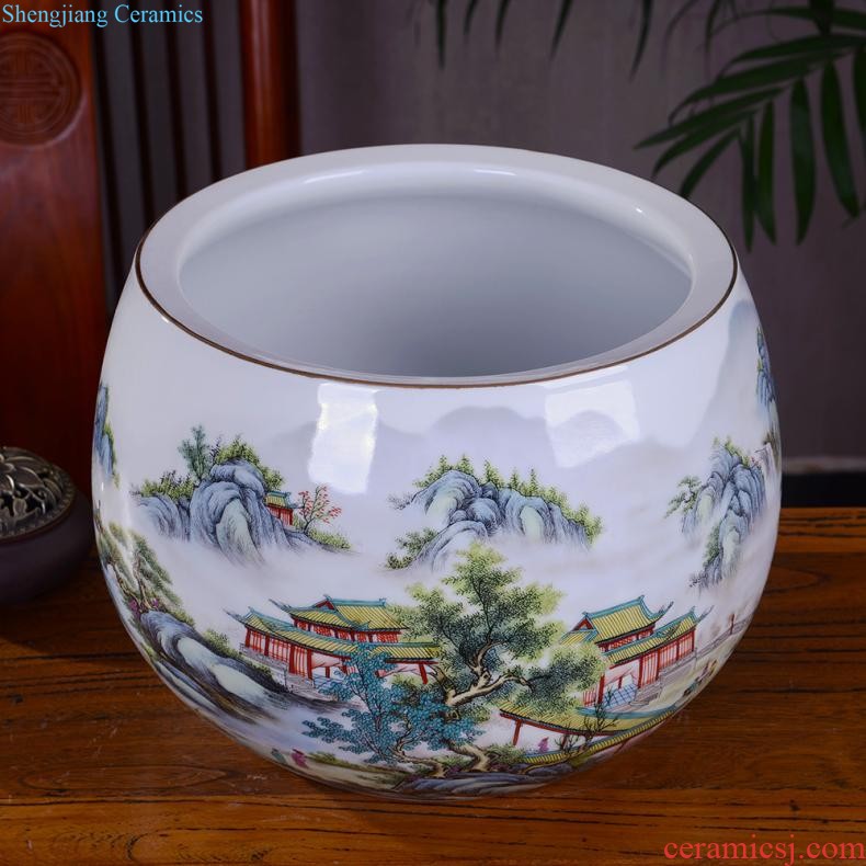 Large vase large hand-painted porcelain of jingdezhen ceramics new Chinese style household living room TV cabinet decoration