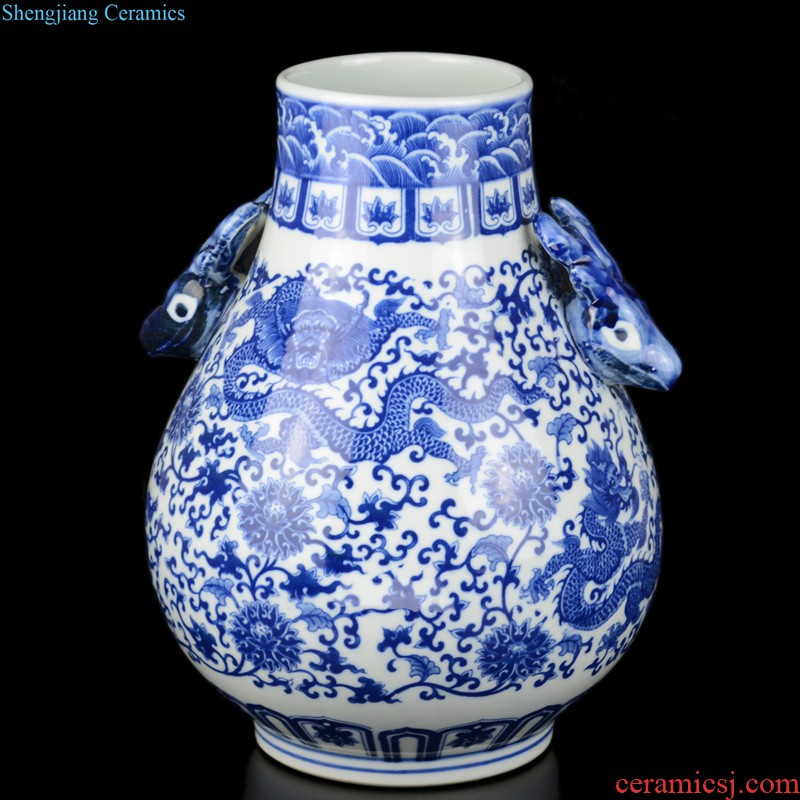 Jingdezhen ceramic hand-painted new Chinese vase creative living room TV cabinet dry flower arranging flowers home furnishing articles