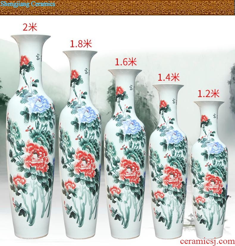 Hc - 081 jingdezhen ceramics European yellow glaze colorful branches of large vases, modern home furnishing articles sitting room