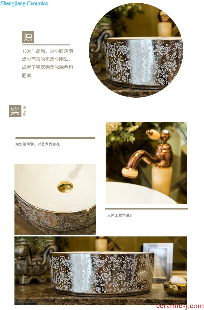 Koh larn, qi ceramic basin of pillar type lavatory floor integrated small wash gargle balcony column lavabo household